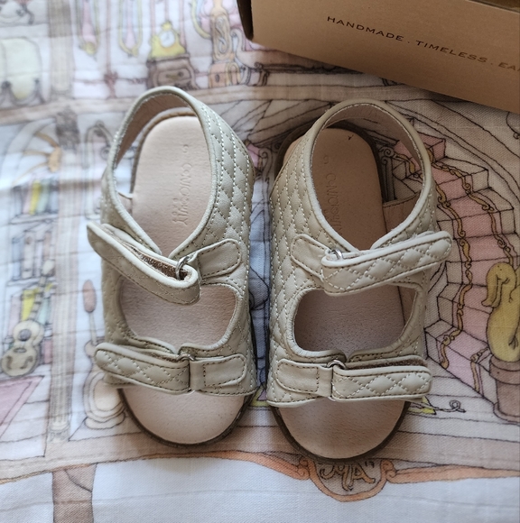 Consciously Baby Leather Wanderer Sandal in Color Bone - Picture 3 of 3